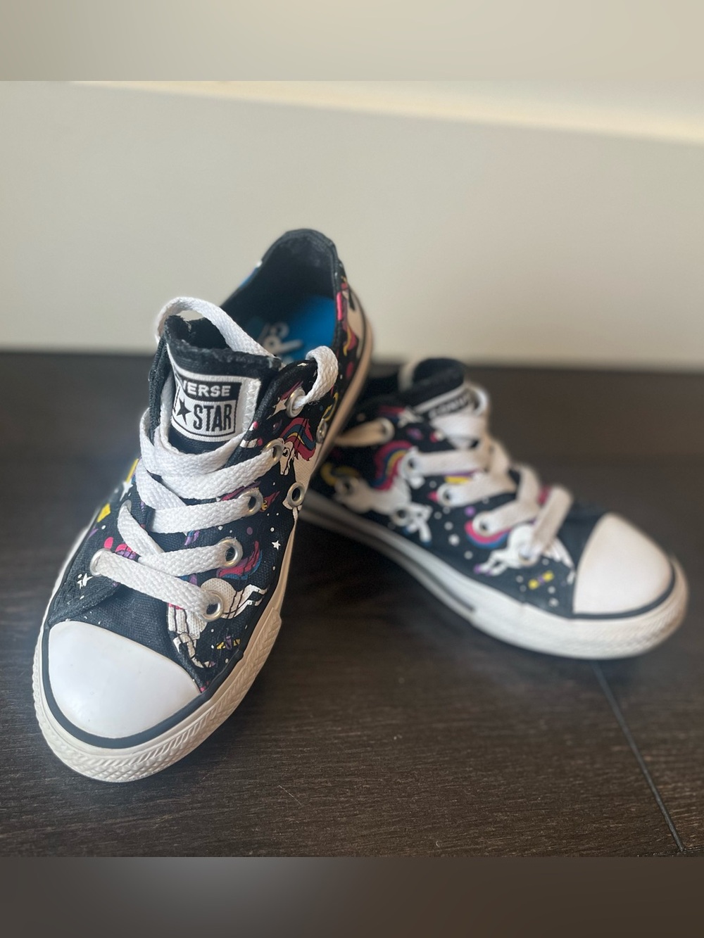 Converse Kids Black Unicorn Graphic Low Top Sneakers
